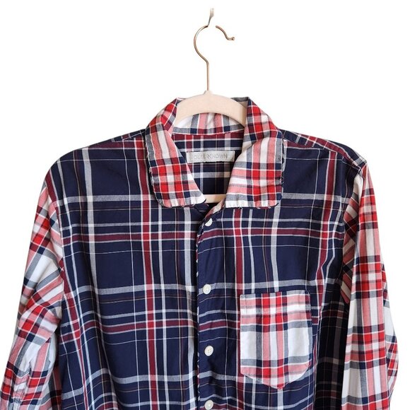 Outerknown Shirt Men's XS Blue Button Up Plaid Long Sleeve Organic Cotton - Picture 2 of 9